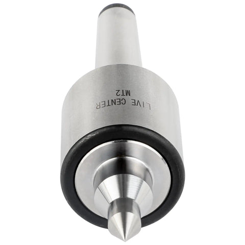 Built Tough MT2 Live Center 2MT 60 Degree Morse Taper Precision Rotary Live Center, front view, stainless steel
