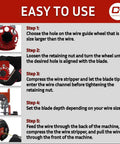 Instructions for using Hassle Free Portable Handheld Copper Wire Stripper for Scrap Wire Recycling showing step-by-step process.
