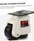Heavy Duty Swivel Caster Set With Easy Adjustable Leveling Feet For Workbenches And Machine Tools rolls like butter, detailed view of caster.