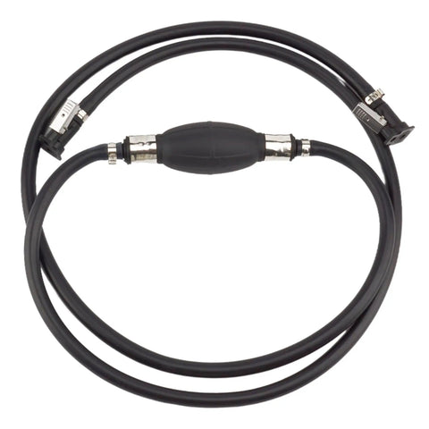Outboard Fuel Line Kit With 5/16 Inch Hose 8mm 7.5 Foot Length Rubber Primer Bulb Steel Clamps And Connectors For Johnson Evinrude
