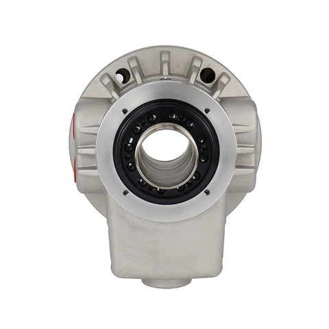 Front view of Compact Hollow Rotary Hydraulic Cylinder For CNC Machines Thin Design Easy To Install Rock Solid Space Saving High Quality Material