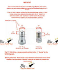 Diagram showing dimensions of Pro Grade Hydraulic Quick Coupling Pressure Decompression Relief Tool with male and female couplings.
