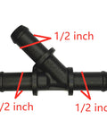 Three Way Coolant Hose Y Tee Connector For One Half Inch Hoses, Quick Connect Radiator Pipe Fitting For Engine Cooling