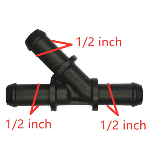 Three Way Coolant Hose Y Tee Connector For One Half Inch Hoses, Quick Connect Radiator Pipe Fitting For Engine Cooling