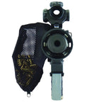 Hard Hitting Brass Catcher With Picatinny Mount And Heat Resistant Mesh For Rifles, Holds 100 Pieces Of.223 Brass attached to rifle