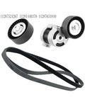 Premium Heavy Duty L08A Belt Tensioner Kit Compatible With BMW Main Drive System includes idler pulley and belt.