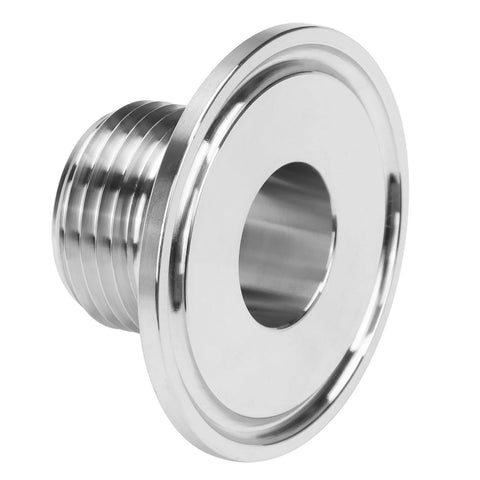 DERNORD sanitary 3/4 in GHT male hose thread to 1.5 in tri-clamp fitting, stainless steel