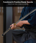 Unsharpened Stainless Steel Katana Iaito For Iaido Practice, 28.5 Inch Blade With Bo-Hi Fuller, Safe Training Sword In Use