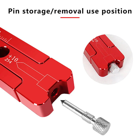 Pin storage detail of Aluminum Alloy Circular Drawing Tool With Adjustable Radius Scriber For Woodworking, Pro Grade Marking Gauge