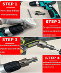 Two In One PVC Pipe Threader Kit For Internal And External Threads, One Half Inch Or Three Quarter Inch in use with electric drill