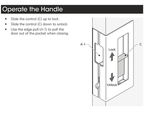 Privacy Pocket Door Pull With Lock Matte Black Stainless Steel Hidden Screws No Visible Hardware Durable 1.0mm Thick For 1-3/8 Inch Pocket Doors Replaces Old Or Damaged Hardware