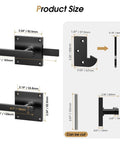 Tough As Nails Double Sided Gate Latch For Left Inswing Wooden Fences Rustproof Aluminum Body With Smooth Powder Coat Finish product size diagram