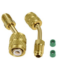 R410a Mini Split HVAC Adapter For Quick Couplers DIY Friendly 5/16 Inch Female To 1/4 Inch Male Flare Fittings shown with gaskets