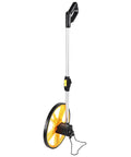 Jiawu Distance Measuring Wheel with a foldable handle, TPR anti-slip grip, and mechanical dial for accurate measurements.