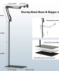 Diagram of Floor Magnetic Phone Holder For Bedside Use, Adjustable Bed Mount For iPhone MagSafe, showing dimensions and features
