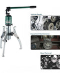 Heavy Duty 15 Ton Hydraulic Gear Puller Built Like A Boss To Rip Stubborn Wheel Bearings And Oil Tubes Clean Off with adjustable handle.