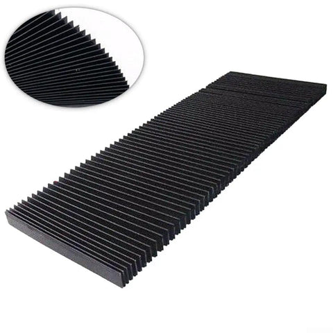 Flexible Accordion Bellows Cover For CNC Milling Machines, Pro-Grade Three-Proof Cloth Rail Dust Guard, Black 1.5M Stretch Length (170mm)