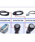 Cables for AC Servo Motor 3KW 380V 1500RPM 19Nm Three Phase Permanent Magnet With Matched Driver AASD40A, including encoder, motor, and pulse lines