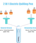 Effortless Electric Quilling Pen With Dual Tip For One Sixteenth To Three Eighths Inch Paper Strips Battery Powered Slotted Quilling Tool