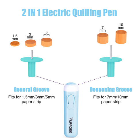 Effortless Electric Quilling Pen With Dual Tip For One Sixteenth To Three Eighths Inch Paper Strips Battery Powered Slotted Quilling Tool