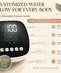 Electric Enema Kit With Dual Nozzles And 100 Level Pressure Control LCD display showing adjustable pressure levels