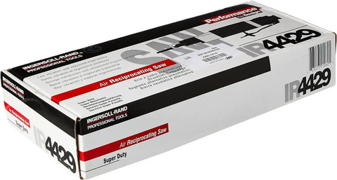 Box of Super Duty Pneumatic Reciprocating Saw 3/8 In With Lock-Out Lever And Inline Access For Tight Spaces Heavy-Duty Demolition And Metal Cutting Tool.