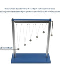 Pendulum Resonance Demonstrator For Forced Vibration Experiments With Five Ball Pendulum Set Physics Lab Gear showcasing steel balls.