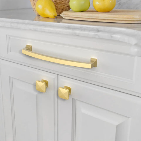 Ten Pack Of Ten Inch Brushed Gold Cabinet Handles For Modern Kitchen Doors And Drawers Premium Solid Pulls on modern white cabinets.