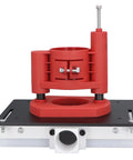 Heavy Duty Router Table Insert Kit With Precision Adjustable Lift System And Reinforced Base Plate For Woodworking Bench Upgrade built tough with a black and red design.