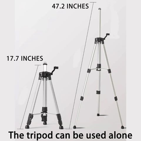 Pro Grade Adjustable Telescopic Laser Level Mounting Pole With Tripod Extends To 13.78 Ft 4.2 m 5/8-11 Rotating Nut Fast Setup Horizontal Leveling Adapter For Builders Contractors And DIY Pros, tripod alone