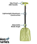 Grab And Go Collapsible Snow Shovel For Camping And Car Emergency Kit with lightweight aluminum and adjustable blade.