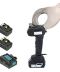 Electric Ratchet Wire Cutter For Aluminum And Copper Cables Up To Forty Five Sixty Five And Seventy Five Millimeter Beefy Cut Battery Powered Hydraulic Cordless Cable Cutter With Dual Rechargeable Batteries Portable Heavy Duty Tool with charger.
