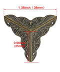 Heavy Duty Antique Corner Protectors 48 Pack Vintage Bronze Furniture Edge Guards For Diy Crafts detailed view of a 25mm bracket.