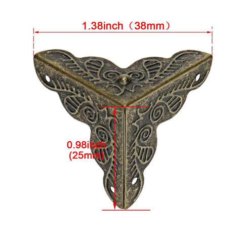Heavy Duty Antique Corner Protectors 48 Pack Vintage Bronze Furniture Edge Guards For Diy Crafts detailed view of a 25mm bracket.