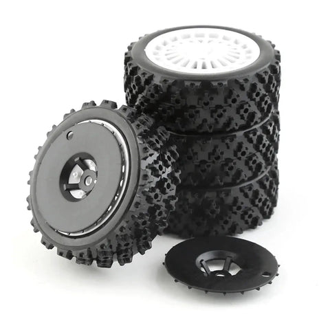 72mm Rubber Tires For One Tenth Scale RC Cars Grippy Beefed Up Wheels That Fit TT01 TT02 XV01 TA06 PTG2 And More Durable