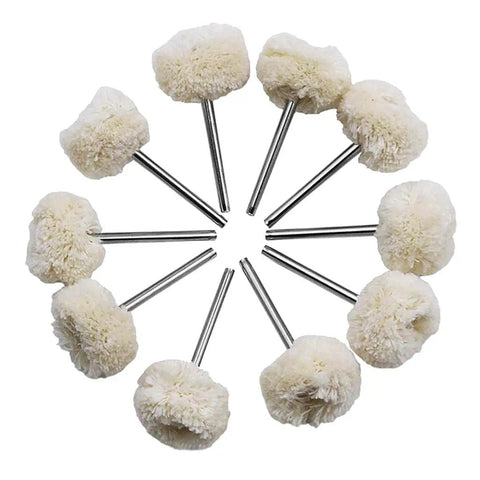 Get Your Polishing Game On With This 10 Piece Cotton Buffing Wheel Kit Perfect For Rotary Tools And Electric Grinders Plus Tight Spots! Soft cotton polishers with metal shanks.