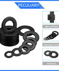 M12 Fender Washers Set Flat Washers 24mm OD 2.5mm Thick Black Oxide Durable Steel Gaskets For Screws And Bolts 20 Pieces