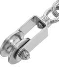 Heavy Duty Stainless Steel Cable Pulley System With Dual Bearings For Wire Rope, Smooth Operation, Hanging Track Roller For Industrial And Home Use, Built Tough, Low Friction Performance, Easy Install And Durable Construction, stainless steel pulley