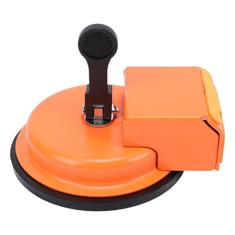 Floor Gap Fixer Tool Pro Grade With 180Lbs Suction Power Portable 4.5 Inch Suction Cup Ergonomic Design in bright orange.