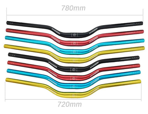 Ultra Light 31.8mm MTB Handlebar Aluminum Alloy 6061 Riser Bar Extra Long 780mm Matte Black and colored options
