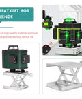 Heavy Duty Aluminum Alloy Lift Stand For Machines With Adjustable Height And Easy Install Design Perfect For Leveling Workbenches In Industrial And Scientific Setups, showing compact scissor lift design and leveling laser.
