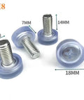 Smooth Operator Clear Rubber Furniture Sliders With M6 And M8 Threads; M8 threaded sliders with rubber glide discs, 18mm diameter.