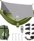 2 Person Camping Hammock With Mosquito Net And Built In Underquilt, Rain Fly Tarp, Lightweight 4 Season Backpacking Hammock Rig