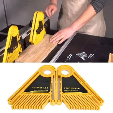 Heavy Duty Table Saw Featherboard Keeps Boards Locked Tight Without The Sweat Features A Smart Plastic Frame And Dual Slide Block Design for precise cuts.