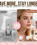 Comparison image showing salon vs at-home use of Beast Mode Strong Hold Lash Cluster Glue For Up To 4 Weeks, 5ml Bottle.