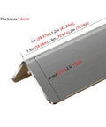 Close-up of Aluminum L Shaped Wall Corner Guard with 89 Degree Tight Fit and Rounded Edge, dimensions in cm and inches