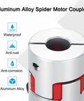 Durable Aluminum Shaft Coupler 6mm to 8mm Flexible Spider Coupler L25mm x D20mm for 3D Printers and CNC Routers, Silver, front view