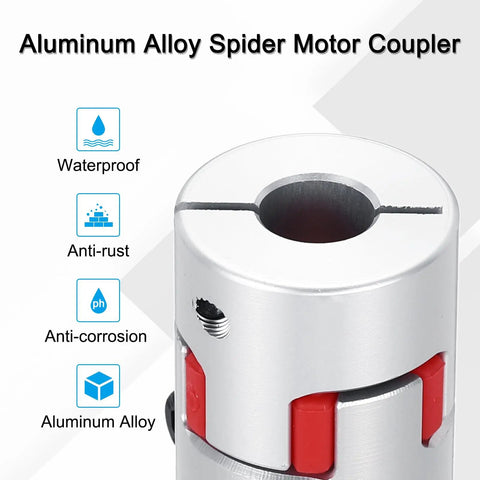 Durable Aluminum Shaft Coupler 6mm to 8mm Flexible Spider Coupler L25mm x D20mm for 3D Printers and CNC Routers, Silver, front view