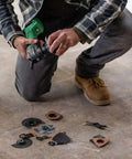 Person using 18V Cordless Oscillating Multi Tool With Brushless Motor, Variable Speed 6000 To 20000 RPM, Auto Mode, Tool Free Blade Change