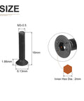 M3-0.5x16mm Flat Head Socket Cap Screws 50 Pack Hex Socket Countersunk Bolts Full Thread Carbon Steel Black Oxide size diagram